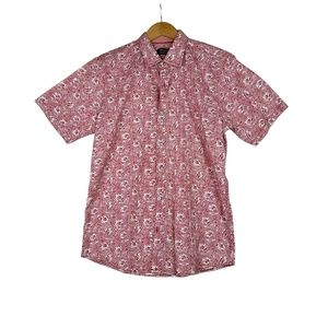 Consequence Men's Red Floral Short Sleeve Button Up Shirt‎ Size Medium